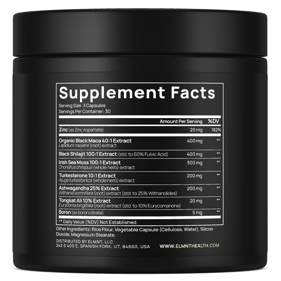 ULTRA MALE® Premium Testosterone Booster for Men w. 100:1 Shilajit, 40:1 Black Maca, Ashwagandha 25%, Tongkat Ali 10%