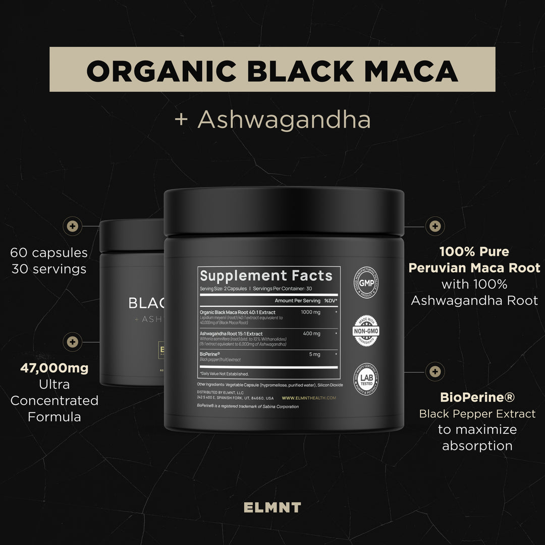 40,000mg 40x Strength Organic Black Maca + Ashwagandha