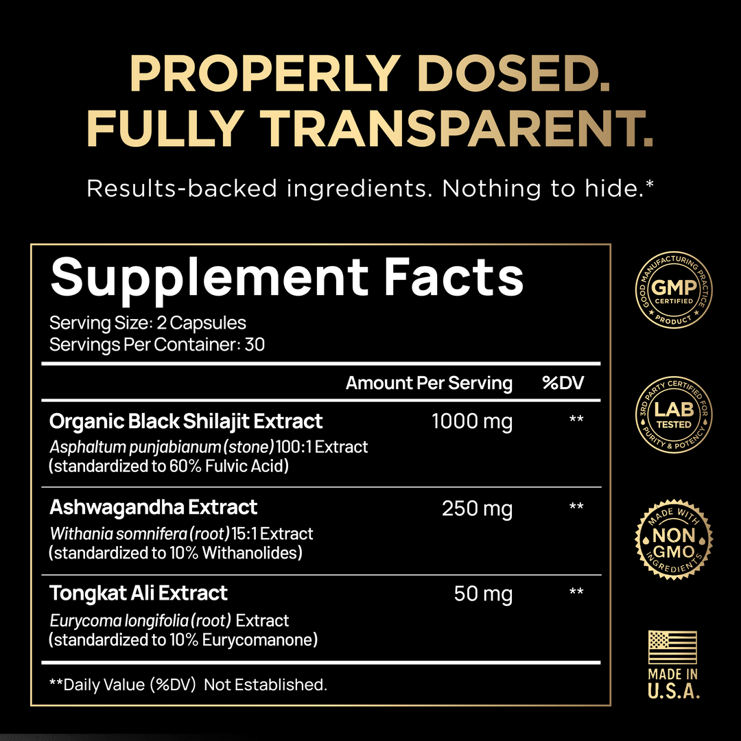 103,800mg Black Shilajit for Men 100x Strength with Ashwagandha & Tongkat Ali 10% Extract