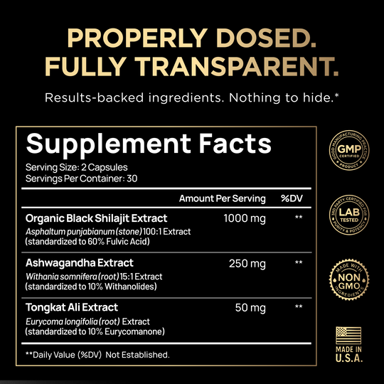 103,800mg Black Shilajit for Men 100x Strength with Ashwagandha & Tongkat Ali 10% Extract