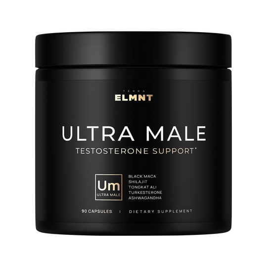 ULTRA MALE® Premium Testosterone Booster for Men w. 100:1 Shilajit, 40:1 Black Maca, Ashwagandha 25%, Tongkat Ali 10%