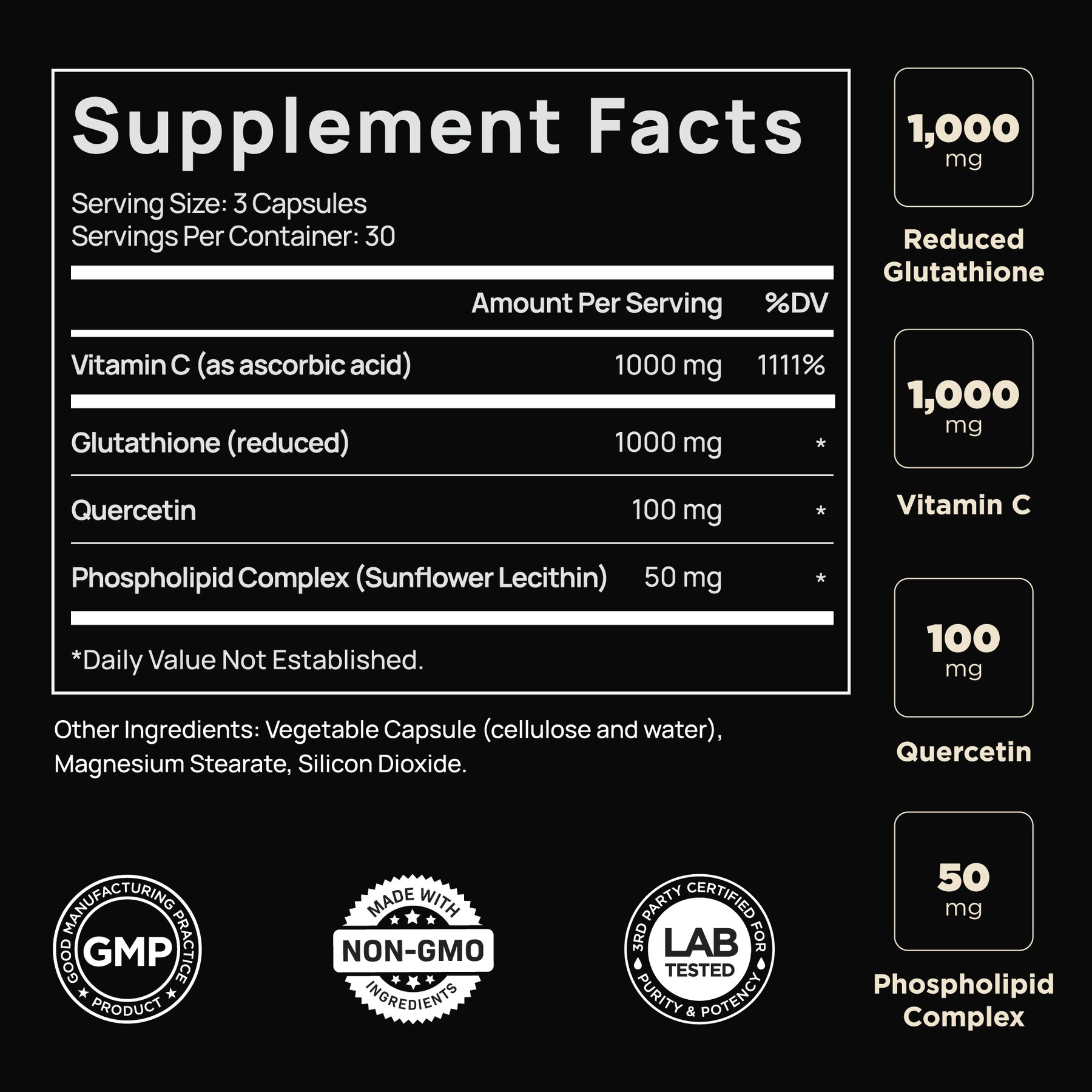 2150mg Super Liposomal Glutathione Supplement w. Vitamin C, Quercetin TERRA ELMNT 2150mg Super Liposomal Glutathione Supplement w. Vitamin C, Quercetin TERRA ELMNT