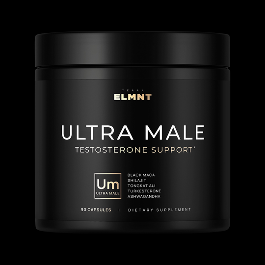 ULTRA MALE® Premium Testosterone Booster for Men w. 100:1 Shilajit, 40:1 Black Maca, Ashwagandha 25%, Tongkat Ali 10%