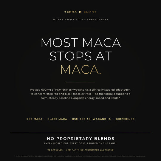 Most maca stops at maca - no proprietary blends